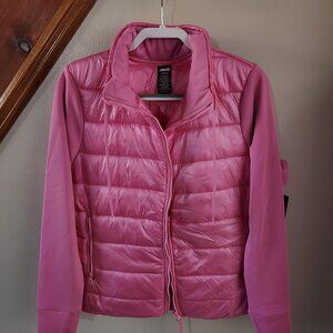 Avia Pink Quilted Puffer Jacket Large Zip Up NWT